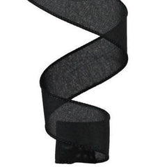 1.5" Royal Canvas Ribbon: Black (10 Yards)