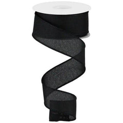 1.5" Royal Canvas Ribbon: Black (10 Yards)