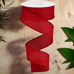 1.5" Royal Faux Burlap Ribbon: Red (10 Yards)