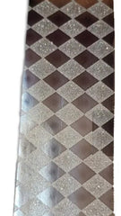 1 1/2 inch Diamond Pattern Dust Ribbon: Silver (Yard)