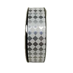 1 1/2 inch Diamond Pattern Dust Ribbon: Silver (Yard)