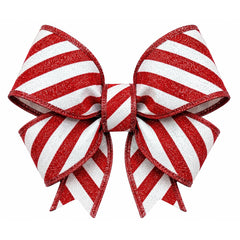 1.5in Candy Cane Glitter Ribbon: Red/White (10 Yards)