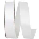 1 3/8in Aqua Satin Non-Wired Ribbon: White (100 Yards)