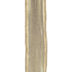 1 3/8in Jeweled Disco Metallic Ribbon: Champagne (5 Yards)