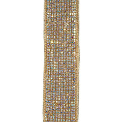 1 3/8in Jeweled Disco Metallic Ribbon: Champagne (5 Yards)