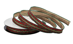1 inch Velvet with Metallic Trim Ribbon (10 Yards)