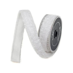 1" Plush Chenille Ribbon: White (10 Yards)