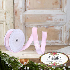 1" Velvet Luster Wired Ribbon: Light Pink (10 Yards)