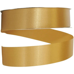 1.38in Satin Supreme Non-Wired Ribbon: Antique Gold (100 Yards)