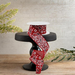 1.5" Bandana Royal Ribbon: Red (10 Yards)