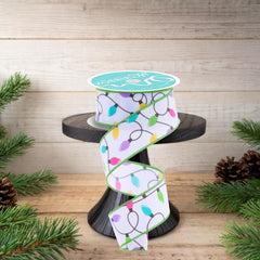 1.5" Christmas Lights Ribbon: Pastel (10 Yards)