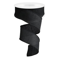 1.5" Cross Royal Burlap Ribbon: Black (10 Yards)