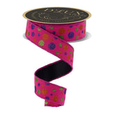 1.5 in Glitter Polka Dot Fused Ribbon: Hot Pink (10 Yards)