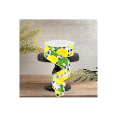 1.5" Lemon Check on Royal Ribbon: Black & White (10 Yards)