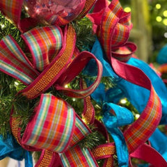 1" Metallic Dupion Duchess Jewel Ribbon: Hot Pink/Orange (5 Yards)