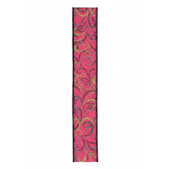 1.5" Multi Swirls Glitter Ribbon: Hot Pink/Lime/Black (10 Yard)