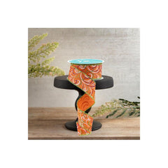 1.5" Multi Swirls Glitter Ribbon: Orange/Pink/Lime (10 Yard)