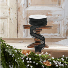 1.5" Scalloped Edge Ribbon: Black (10 Yard)