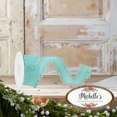 1.5" Scalloped Edge Ribbon: Ice Blue (10 Yard)