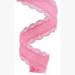 1.5" Scalloped Edge Ribbon: Pink (10 Yard)