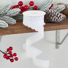 1.5" Scalloped Edge Ribbon: White (10 Yard)