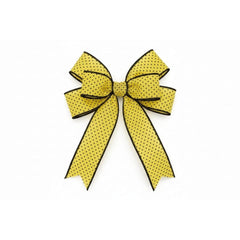 1.5" Swiss Dots Ribbon: Yellow & Black (10 Yards)