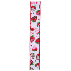 1.5in Chocolate Covered Strawberries Ribbon: White (10 Yards)