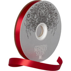 #3 Satin Acetate Ribbon Non Wired: Red (100 Yards)