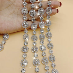 .59in Sparkling White Round Glass Rhinestone Chain (1 Yard)