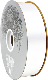 #9 Satin Acetate Ribbon Non Wired: White (100 Yards)