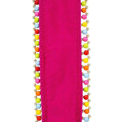 1.5" Beaded Candy Edge Ribbon: Fuchsia (5 Yards)