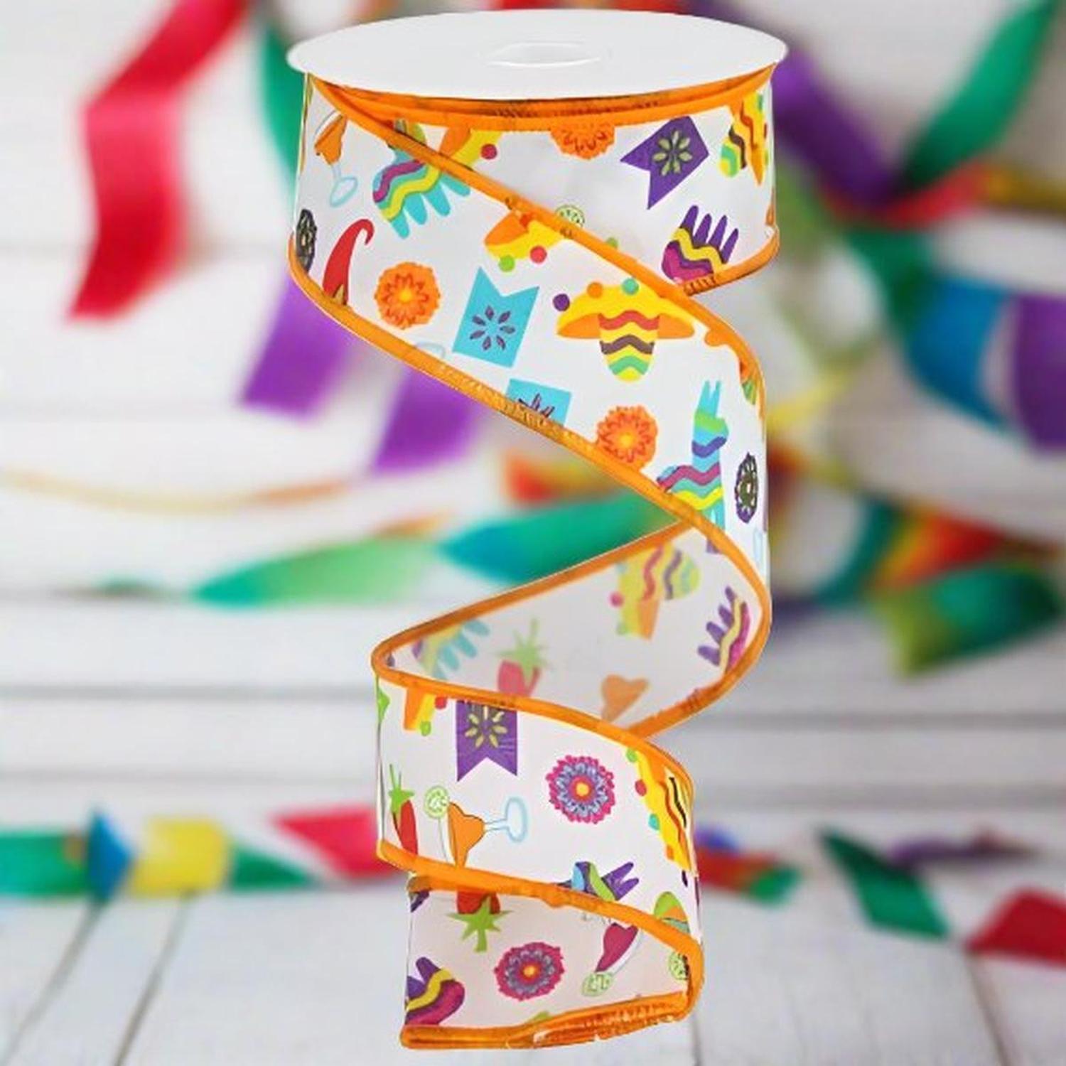 1.5" Fiesta Ribbon: White (10 Yards)