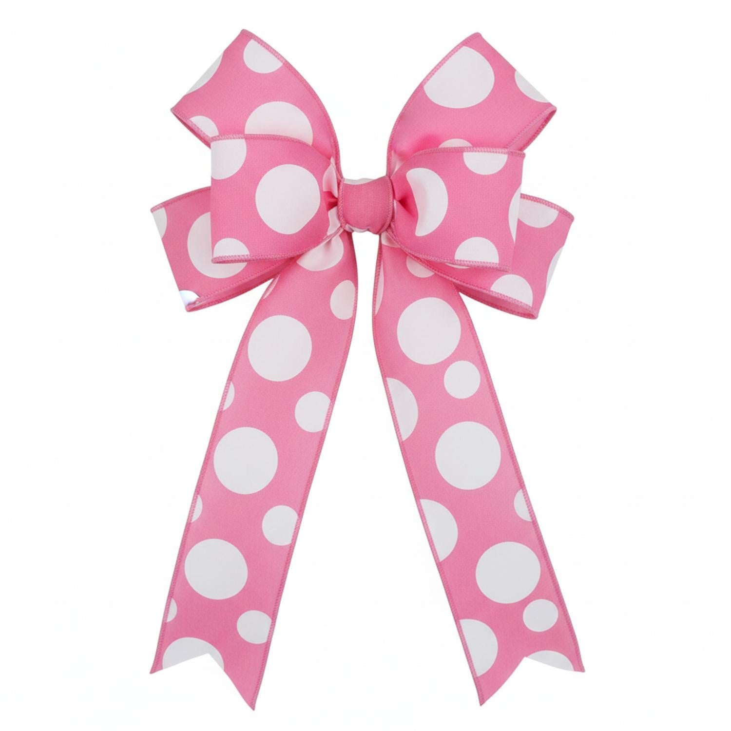 1.5" Giant Three Size Polka Dot Ribbon: Pink & White (10 Yards)