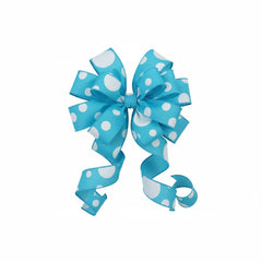 1.5" Giant Three Size Polka Dot Ribbon: Turquoise & White (10 Yards)