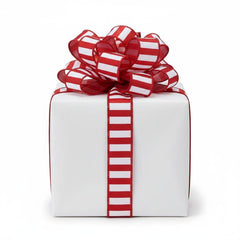 1.5" Medium Stripe Ribbon: Crimson Red & White (10 Yards)