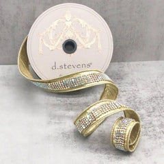 1" Metallic Dupion Duchess Jewel Ribbon: Gold (5 Yards)