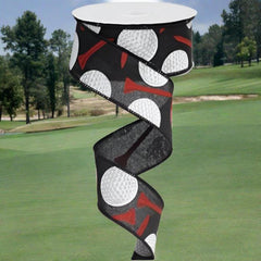 1.5" Royal Canvas Golf Balls & Tee Ribbon: Black (10 Yards)