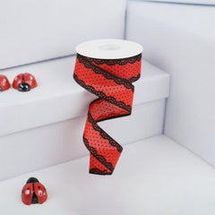 1.5" Swiss Dots Lace Edge Ribbon: Red (10 Yards)
