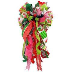 1.5" Watermelon Slice Gingham Ribbon: Black/White (10 Yards)