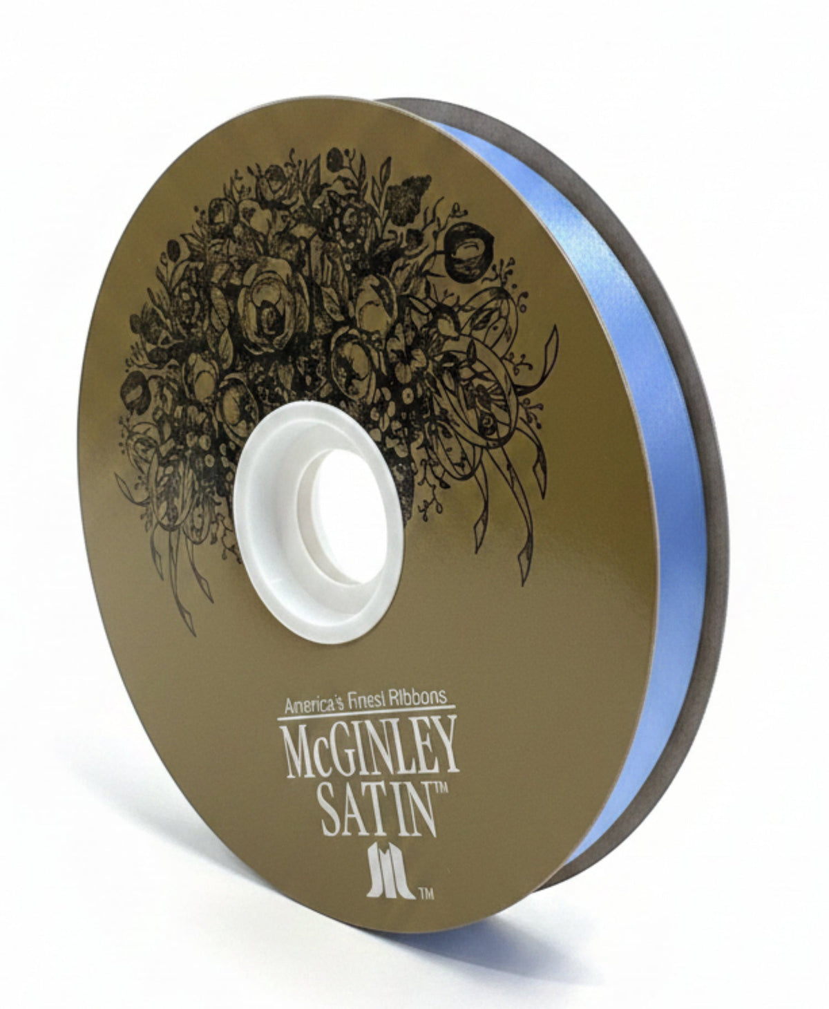 #3 McGinley Satin Acetate Ribbon Non Wired: Columbia Blue (100 Yards)