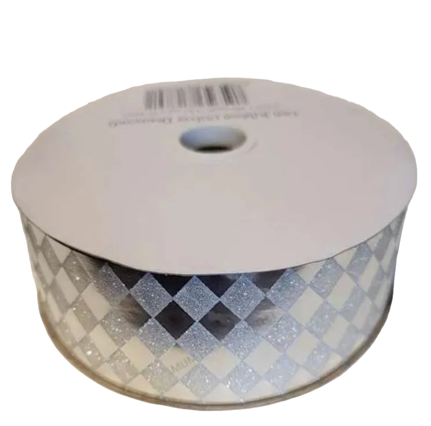 1 1/2 inch Diamond Pattern Dust Ribbon: Silver (Yard)