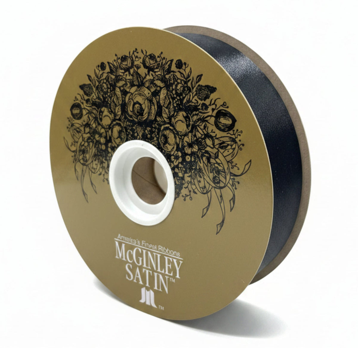 #9 McGinley Satin Acetate Ribbon Non Wired: Black (100 Yards)