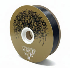 #9 McGinley Satin Acetate Ribbon Non Wired: Black (100 Yards)