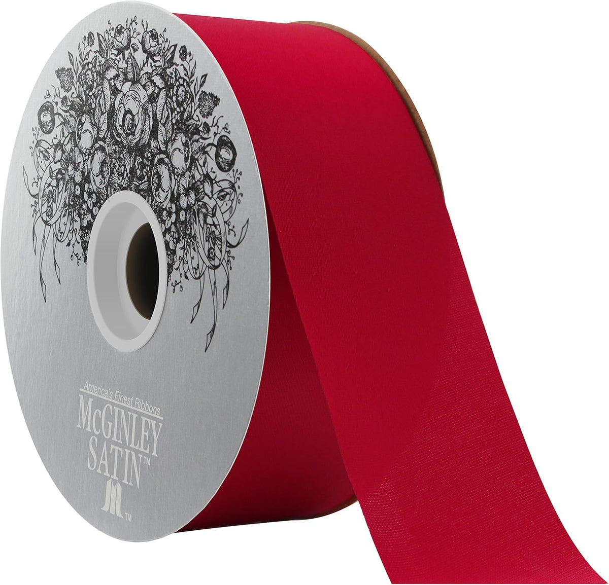 #40 Satin Acetate Ribbon Non Wired: Holiday Red (50 Yards)