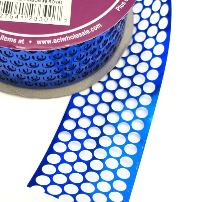 1 5/8in Metallic Honeycomb Ribbon: Royal (25 Yards)