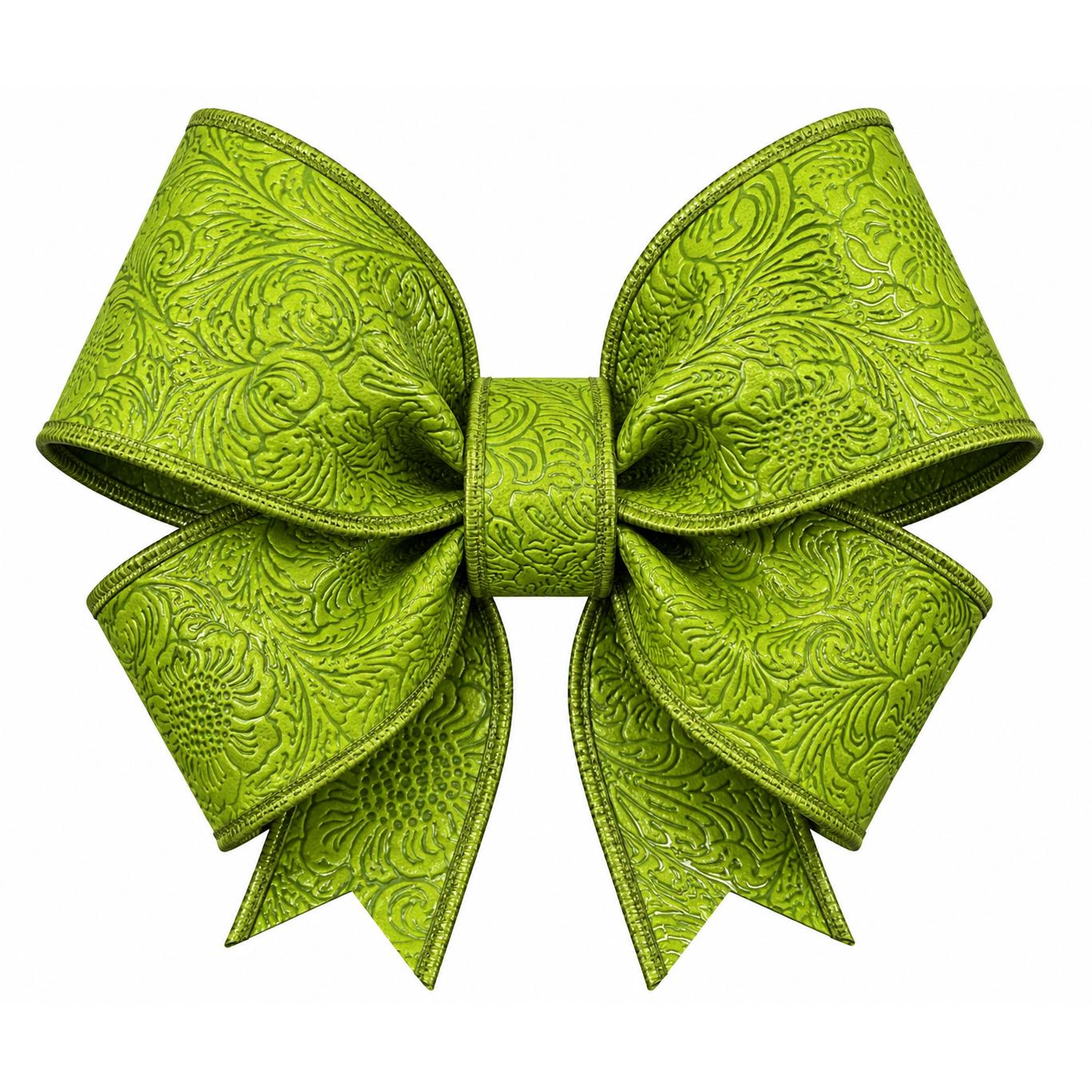 1.5in Embossed Flower Breeze Ribbon: Moss Green (10 Yards)