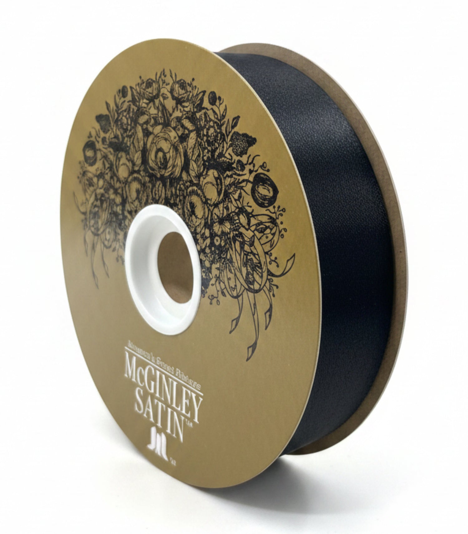 #9 McGinley Satin Acetate Ribbon Non Wired: Black (100 Yards)