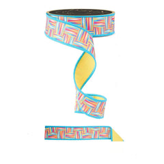 1.5" Basketweave Fused Back Ribbon: Multi (10 Yards)