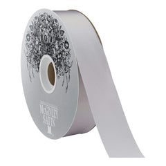 #9 Lustre Satin Ribbon Non Wired: Silver Gray (100 Yards)