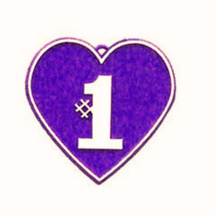#1 Heart Charm: Purple/White